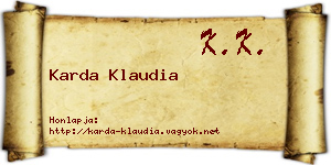 Karda Klaudia névjegykártya